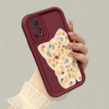 HONTINGA Xiaomi Redmi Note 12 Pro 4g ile Uyumlu Kılıfı Düşüme Önleyici Basitlik Anti Düşme Kamera Korumali Kalem Çizimi Bordo Desen Yumuşak Silikon Telefon Kılıfı Kadın ve Erkek Için Uygundur K2-7149