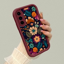 HONTINGA Samsung Galaxy A36 4g ile Uyumlu Kılıfı Düşüme Önleyici Basitlik Anti Düşme Kamera Korumali Sanat Çizimi Bordo Desen Yumuşak Silikon Telefon Kılıfı Kadın ve Erkek Için Uygundur K2-7134