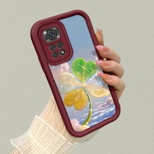 HONTINGA Xiaomi Redmi Note 11S ile Uyumlu Kılıfı Düşüme Önleyici Basitlik Anti Düşme Kamera Korumali Güzel Şeyler Bordo Desen Yumuşak Silikon Telefon Kılıfı Kadın ve Erkek Için Uygundur K2-7151