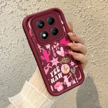 HONTINGA Xiaomi Redmi Note 14 Pro ile Uyumlu Kılıfı Düşüme Önleyici Basitlik Anti Düşme Kamera Korumali Sanat Çizimi Bordo Desen Yumuşak Silikon Telefon Kılıfı Kadın ve Erkek Için Uygundur K2-7134