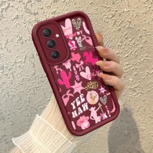 HONTINGA Samsung Galaxy A54 ile Uyumlu Kılıfı Düşüme Önleyici Basitlik Anti Düşme Kamera Korumali Sanat Çizimi Bordo Desen Yumuşak Silikon Telefon Kılıfı Kadın ve Erkek Için Uygundur K2-7134