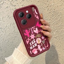 HONTINGA Infinix Hot 40 ile Uyumlu Kılıfı Düşüme Önleyici Basitlik Anti Düşme Kamera Korumali Sanat Çizimi Bordo Desen Yumuşak Silikon Telefon Kılıfı Kadın ve Erkek Için Uygundur K2-7134
