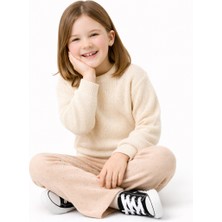 Mini Kanka Kız Çocuk Taşlı Ispanyol Paça Tayt Esnek Rahat Günlük Pantolonn