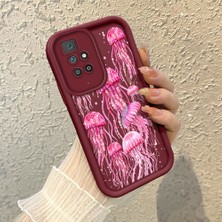 HONTINGA Xiaomi Redmi 10 ile Uyumlu Kılıfı Düşüme Önleyici Basitlik Anti Düşme Kamera Korumali Manet Bordo Desen Yumuşak Silikon Telefon Kılıfı Kadın ve Erkek Için Uygundur K2-7148
