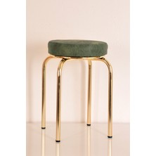 Berawond Tekli Yeşil Luma Altın Ahtapot Tabure Mutfak Taburesi Demir Tabure