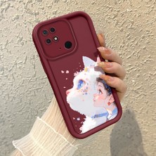 HONTINGA Xiaomi Redmi 10C ile Uyumlu Kılıfı Düşüme Önleyici Basitlik Anti Düşme Kamera Korumali Güzel Şeyler Bordo Desen Yumuşak Silikon Telefon Kılıfı Kadın ve Erkek Için Uygundur K2-7151