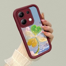 HONTINGA Xiaomi Redmi Note 13 ile Uyumlu Kılıfı Düşüme Önleyici Basitlik Anti Düşme Kamera Korumali Güzel Şeyler Bordo Desen Yumuşak Silikon Telefon Kılıfı Kadın ve Erkek Için Uygundur K2-7151
