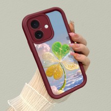 HONTINGA iPhone 16 ile Uyumlu Kılıfı Düşüme Önleyici Basitlik Anti Düşme Kamera Korumali Güzel Şeyler Bordo Desen Yumuşak Silikon Telefon Kılıfı Kadın ve Erkek Için Uygundur K2-7151