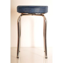 Berawond 5 Adet Lacivert Kumaş Profil Tabure Metal Tabure Mutfak Taburesi Kalın Tabure