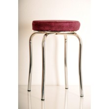 Berawond 4ADET Bordo Silinebilir Kumaş Profil Tabure Metal Tabure Mutfak Taburesi Kalın Tabure