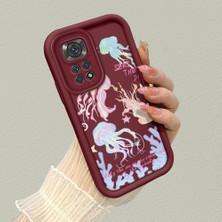 HONTINGA Xiaomi Redmi Note 11S ile Uyumlu Kılıfı Düşüme Önleyici Basitlik Anti Düşme Kamera Korumali Manet Bordo Desen Yumuşak Silikon Telefon Kılıfı Kadın ve Erkek Için Uygundur K2-7148