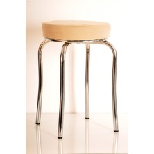 Berawond 2 Adet Krem Tay Tüyü Profil Tabure Metal Tabure Mutfak Taburesi Kalın Tabure