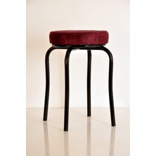 Berawond 4 Adet Mor Silinebilir Kumaş Siyah Profil Tabure Metal Tabure Mutfak Taburesi Kalın Tabure