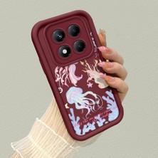 HONTINGA Xiaomi Redmi Note 14 Pro Plus ile Uyumlu Kılıfı Düşüme Önleyici Basitlik Anti Düşme Kamera Korumali Manet Bordo Desen Yumuşak Silikon Telefon Kılıfı Kadın ve Erkek Için Uygundur K2-7148