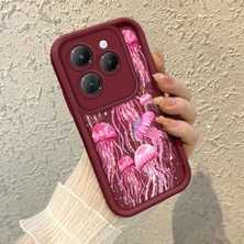 HONTINGA Infinix Hot 40 ile Uyumlu Kılıfı Düşüme Önleyici Basitlik Anti Düşme Kamera Korumali Manet Bordo Desen Yumuşak Silikon Telefon Kılıfı Kadın ve Erkek Için Uygundur K2-7148
