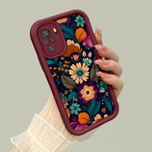 HONTINGA Xiaomi Redmi Note 10S ile Uyumlu Kılıfı Düşüme Önleyici Basitlik Anti Düşme Kamera Korumali Sanat Çizimi Bordo Desen Yumuşak Silikon Telefon Kılıfı Kadın ve Erkek Için Uygundur K2-7134