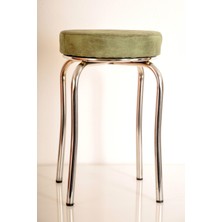 Berawond 8 Adet Yeşil Kumaş Profil Tabure Metal Tabure Mutfak Taburesi Kalın Tabure