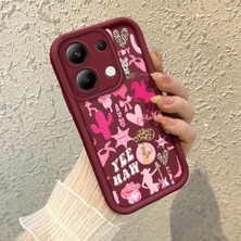 HONTINGA Xiaomi Redmi Note 13 ile Uyumlu Kılıfı Düşüme Önleyici Basitlik Anti Düşme Kamera Korumali Sanat Çizimi Bordo Desen Yumuşak Silikon Telefon Kılıfı Kadın ve Erkek Için Uygundur K2-7134