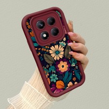 HONTINGA Xiaomi Redmi Note 14 Pro ile Uyumlu Kılıfı Düşüme Önleyici Basitlik Anti Düşme Kamera Korumali Sanat Çizimi Bordo Desen Yumuşak Silikon Telefon Kılıfı Kadın ve Erkek Için Uygundur K2-7134