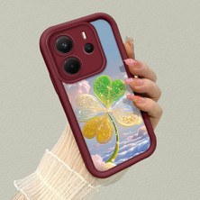 HONTINGA Xiaomi Redmi Note 14 ile Uyumlu Kılıfı Düşüme Önleyici Basitlik Anti Düşme Kamera Korumali Güzel Şeyler Bordo Desen Yumuşak Silikon Telefon Kılıfı Kadın ve Erkek Için Uygundur K2-7151