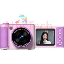 AteşTech Çocuklar Için Profesyonel Dijital Fotoğraf Makinesi Kamera – 48MP | 1080P Hd | Flip Ekranlı | 8x Zoom | Selfie Kamera