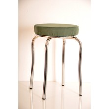 Berawond 4 Adet Yeşil Tay Tüyü Profil Tabure Metal Tabure Mutfak Taburesi Kalın Tabure