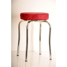 Berawond Kırmızı Silinebilir Kumaş Profil Tabure Metal Tabure Mutfak Taburesi Kalın Tabure