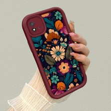 HONTINGA Realme C20 ile Uyumlu Kılıfı Düşüme Önleyici Basitlik Anti Düşme Kamera Korumali Sanat Çizimi Bordo Desen Yumuşak Silikon Telefon Kılıfı Kadın ve Erkek Için Uygundur K2-7134