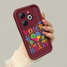 HONTINGA Infinix Smart 8 ile Uyumlu Kılıfı Düşüme Önleyici Basitlik Anti Düşme Kamera Korumali Çiçek Bordo Desen Yumuşak Silikon Telefon Kılıfı Kadın ve Erkek Için Uygundur K2-7152