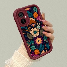 HONTINGA Tecno Camon 19 Neo ile Uyumlu Kılıfı Düşüme Önleyici Basitlik Anti Düşme Kamera Korumali Sanat Çizimi Bordo Desen Yumuşak Silikon Telefon Kılıfı Kadın ve Erkek Için Uygundur K2-7134