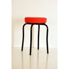 Berawond 2 Li Kırmızı Siyah Profil Tabure Metal Tabure Kalın Tabure Mutfak Taburesi