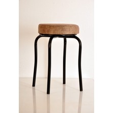 Berawond 3 Adet Kahverengi Silinebilir Kumaş Siyah Profil Tabure Metal Tabure Mutfak Taburesi Kalın Tabure