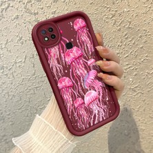 HONTINGA Xiaomi Redmi 10A ile Uyumlu Kılıfı Düşüme Önleyici Basitlik Anti Düşme Kamera Korumali Manet Bordo Desen Yumuşak Silikon Telefon Kılıfı Kadın ve Erkek Için Uygundur K2-7148