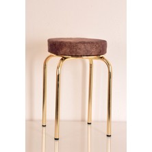 Berawond 6 Lı Kahverengi Ninova Altın Ahtapot Tabure Mutfak Taburesi Demir Tabure