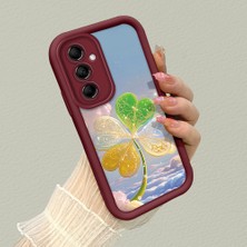 HONTINGA Samsung Galaxy M14 ile Uyumlu Kılıfı Düşüme Önleyici Basitlik Anti Düşme Kamera Korumali Güzel Şeyler Bordo Desen Yumuşak Silikon Telefon Kılıfı Kadın ve Erkek Için Uygundur K2-7151