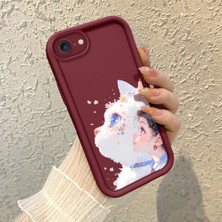 HONTINGA iPhone Se 2022 ile Uyumlu Kılıfı Düşüme Önleyici Basitlik Anti Düşme Kamera Korumali Güzel Şeyler Bordo Desen Yumuşak Silikon Telefon Kılıfı Kadın ve Erkek Için Uygundur K2-7151