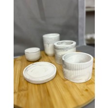 Gri Mermer Desenli Beton 5’li Dekoratif Set | Minimal Ev Aksesuarı
