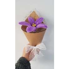 Badem Hediyecilik El Yapımı Zambak Şönil Çiçek Buket – Dekoratif, Solmayan, Hediye Için Ideal