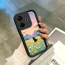 HONTINGA Xiaomi Redmi 13 4g ile Uyumlu Kılıfı Düşüme Önleyici Basitlik Anti Düşme Kamera Korumali Çiçeklerdeki Kedi Desen Yumuşak Silikon Telefon Kılıfı Kadın ve Erkek Için Uygundur K2-0254