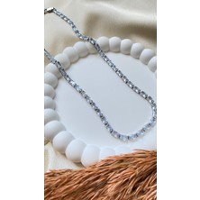 Stainless Steel Taşlı Su Yolu Çelik Kolye