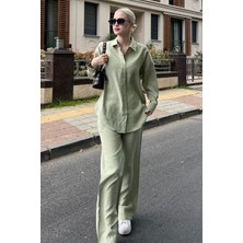 Madmext Mint Yeşili Gömlek Pantolon Ikili Takım MG2117