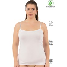 Özkan Underwear Özkan 25923 3'lü Paket Kadın Viskon Ip Askılı Biyeli Yumuşak Ince Askılı Büyük Geniş Beden Atlet
