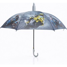 Elif Engin Katlanabilen Koruma Kılıflı Bardaklı Düdüklü  70 Cm! Siyah Motorlu Erkek Çocuk Şemsiyesi