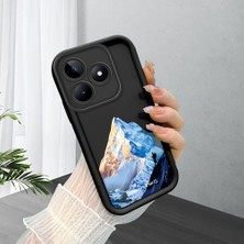 HONTINGA Realme C51 ile Uyumlu Kılıfı Düşüme Önleyici Basitlik Anti Düşme Kamera Korumali Dağ Deseni Siyah Desen Yumuşak Silikon Telefon Kılıfı Kadın ve Erkek Için Uygundur K2-0259