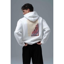 Oversize Baskılı Kapüşonlu Sweatshirt - Anti-Peeling %100 Pamuk - S - 7xl