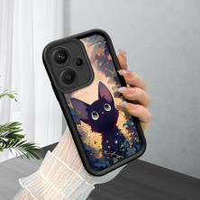 HONTINGA Xiaomi Redmi Note 13 Pro Plus ile Uyumlu Kılıfı Düşüme Önleyici Basitlik Anti Düşme Kamera Korumali Çiçeklerdeki Kedi Desen Yumuşak Silikon Telefon Kılıfı Kadın ve Erkek Için Uygundur K2-0254