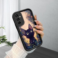 HONTINGA Samsung Galaxy M23 ile Uyumlu Kılıfı Düşüme Önleyici Basitlik Anti Düşme Kamera Korumali Çiçeklerdeki Kedi Desen Yumuşak Silikon Telefon Kılıfı Kadın ve Erkek Için Uygundur K2-0254