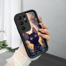 HONTINGA Samsung Galaxy S22 Ultra ile Uyumlu Kılıfı Düşüme Önleyici Basitlik Anti Düşme Kamera Korumali Çiçeklerdeki Kedi Desen Yumuşak Silikon Telefon Kılıfı Kadın ve Erkek Için Uygundur K2-0254