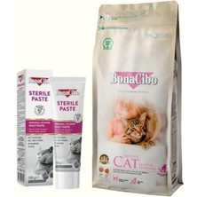 Bonacibo Kısırlaştırılmış Kedi Bakım Seti: Light & Sterilised Kuru Mama 2 kg ve Sterile Paste Vitamin Macunu 100G