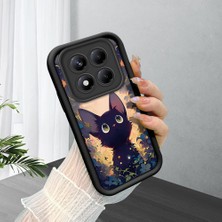 HONTINGA Xiaomi Redmi Note 14 Pro ile Uyumlu Kılıfı Düşüme Önleyici Basitlik Anti Düşme Kamera Korumali Çiçeklerdeki Kedi Desen Yumuşak Silikon Telefon Kılıfı Kadın ve Erkek Için Uygundur K2-0254